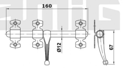 ZASUWA 160 mm CZARNA MOD 584