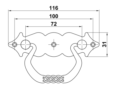 UCHWYT MEBLOWY MODEL 1006 100 x 31 mm