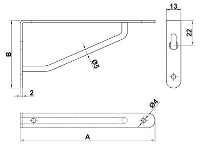 WSPORNIK PODPÓRKA NIERDZEWNY 120 x 60 mm