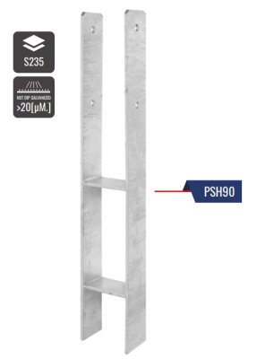 PODSTAWA SŁUPA TYPU 'H' 600 x 70 x 60 mm