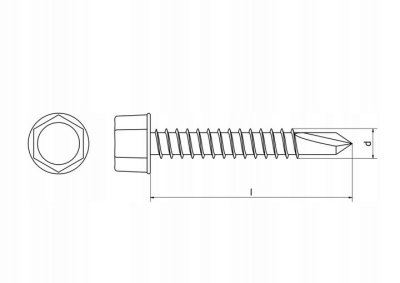 WKRĘTY DO BLACHY Z WIERTŁEM 4.8 x 16 mm NA KLUCZ 1000 szt.