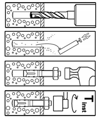 KOTWA SWORZNIOWA OCYNKOWANA M8 x 95 mm 10 szt.