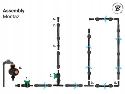 ZESTAW Z WĘŻEM KROPLUJĄCYM WATER FLOW DRIP 50 m