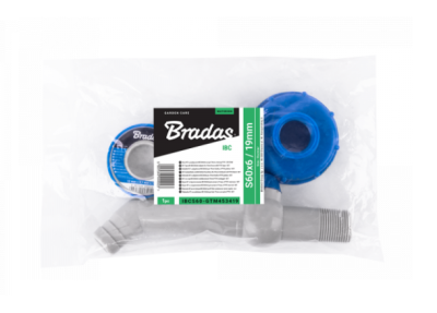 KRAN IBC 45° Z PRZYŁĄCZEM IBCS60 x 6 NA WĄŻ 13 mm PTFE