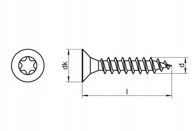 WKRĘTY NIERDZEWNE DO DREWNA A2 TORX 5 x 35 mm 500 szt.