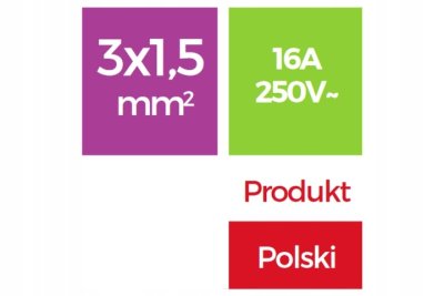 PRZEDŁUŻACZ GUMOWANY Z UZIEMIENIEM 3 x 1.5 mm 10 m