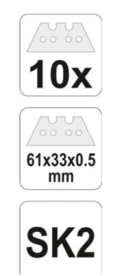 OSTRZA WYMIENNE TRAPEZOWE DO NOŻA 10 szt.