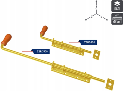 ZASUWA SPRĘŻYNOWA Z RYGLEM DŁUGIM 300x50 mm
