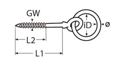 HAK NIERDZEWNY Z GWINTEM DO DREWNA 8 x 60 mm