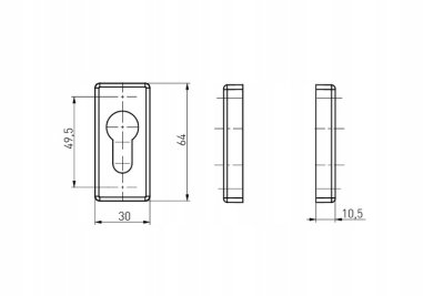 SZYLD DRZWIOWY ALUMINIOWY DO KLAMKI DUBLIN F6 INOX