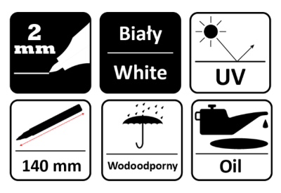 MARKER BUDOWLANY BIAŁY GRUBY 2 mm