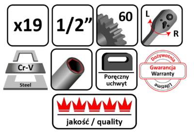 ZESTAW NASADEK 19 ELEMENTÓW 1/2