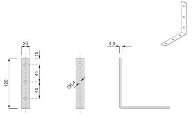 KĄTOWNIK BUDOWLANY 120 x 120 x 20 x 4,0 mm