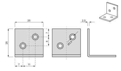 KĄTOWNIK BUDOWLANY 25 x 25 x 25 mm