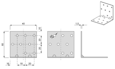 KĄTOWNIK BUDOWLANY 60 x 60 x 60 x 1,5 mm (K)