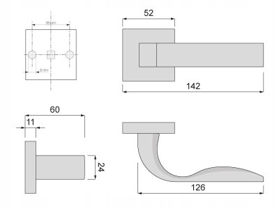 KLAMKA DO DRZWI INOX SZCZOTKOWANY K-1351-13 DENSO