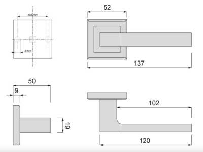 KLAMKA DRZWIOWA K-421-03 P2 DECO