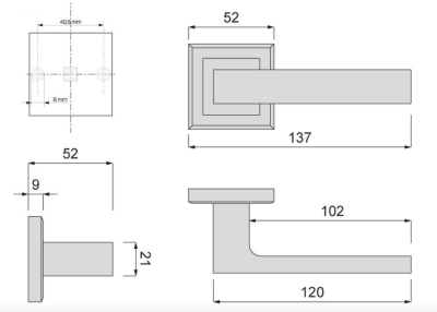 KLAMKA DRZWIOWA K-461-03 AB CUBE