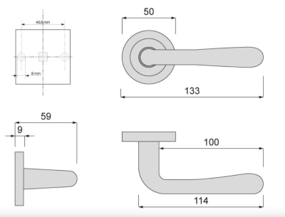 KLAMKA DRZWIOWA K-481-01 P2 KARO