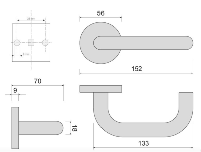 KLAMKA DRZWIOWA K-781-09 P2 NYLON