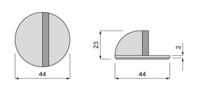 ODBOJNIK DRZWI 'V' SAMOPRZYLEPNY PG-072 G2 CHROM