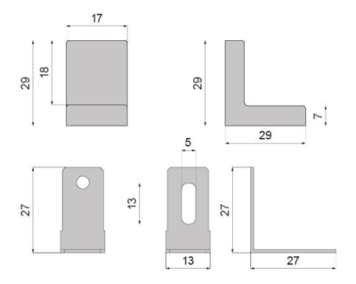 KĄTOWNIK MEBLOWY 29 x 29 x 17 mm KLON Z OSŁONKĄ