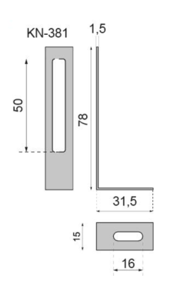 KĄTOWNIK MEBLOWY KN-381 75 x 30 x 15 x 1.5 mm