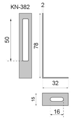 KĄTOWNIK MEBLOWY KN-382 75 x 30 x 15 x 2.0 mm