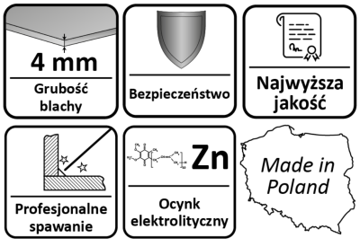 PODSTAWA SŁUPA Z PRĘTEM DO MURU 80 mm