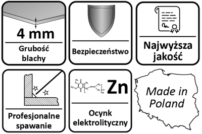 PODSTAWA SŁUPA Z REGULOWANA WYSOKOŚCIĄ 110 x 110 x 250 mm