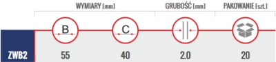 ZACZEP WRZECIĄDZA BUDOWLANEGO 55x40x2.0