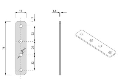 ŁĄCZNIK PŁASKI 80 x 16 mm LP-461