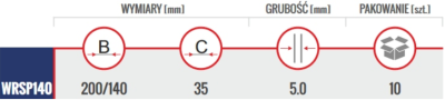 WRZECIĄDZ Z SKOBLEM PRZYKRĘCANY 200/140x35x5.0