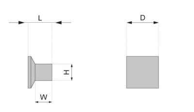 GAŁKA MEBLOWA KWADRATOWA GM-315 G6 CHROM MAT