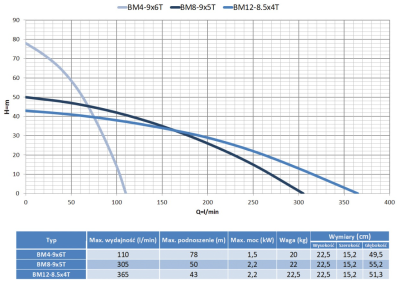 POMPA HYDROFOROWA POWIERZCHNIOWA BM8-9x5T 400V