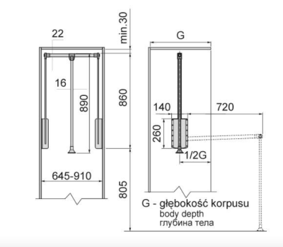 PANTOGRAF 60-83 cm 13 kg BIAŁY