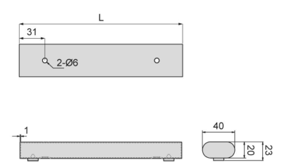 NÓŻKA MEBLOWA DN-744 L-135 G2 CHROM LEŻĄCA