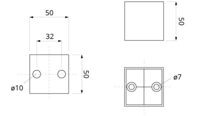 NÓŻKA MEBLOWA PLASTIKOWA H-50 SREBRNA 50 x 50 x 50 mm