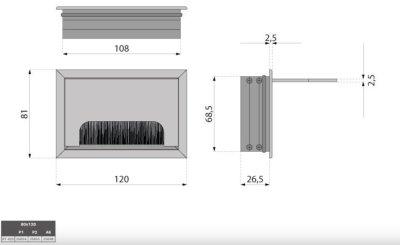 PRZEPUST KABLA ALUMINIOWY RT-420 80 x 120 mm CZARNY