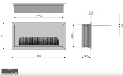 PRZEPUST KABLA ALUMINIOWY RT-420 80 x 160 mm CZARNY