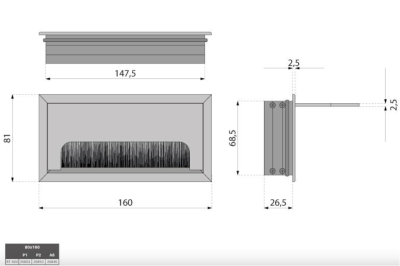 PRZEPUST KABLA ALUMINIOWY RT-420 80 x 160 mm ALUMINIUM