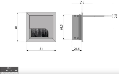 PRZEPUST KABLA ALUMINIOWY 80 x 80 BIAŁY