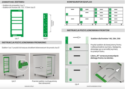 SZABLON DO MONTAŻU SZUFLAD DIBOX