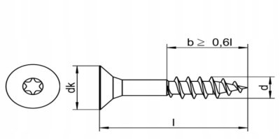 WKRĘTY NIERDZEWNE DO DREWNA A2 TORX 4 x 70 mm 100 szt.