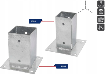 PODSTAWA SŁUPA PRZYKRĘCANA 100x100 mm