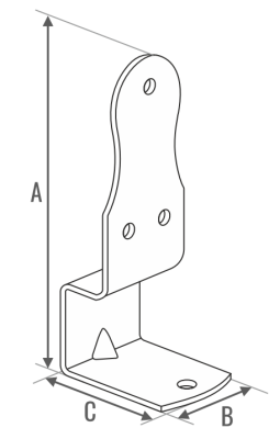 PODSTAWA SŁUPA PRZYKRĘCANA POŁÓWKA 193 x 65 x 80 x 4.0 mm