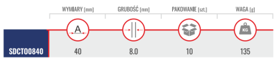 WKRĘTY OGRODOWE Z GŁÓWKĄ TALERZOWĄ 8,0 x 40 mm 10 szt.