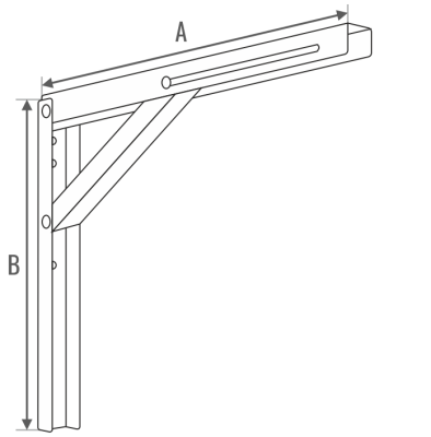 WSPORNIK STALOWY SKŁADANY Z BLOKADĄ 200 x 160 x 1.5 mm BIAŁY