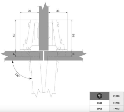 ZAWIAS MEBLOWY PUSZKOWY T-08 H-0 BEZ EURO BLIŹNIACZY