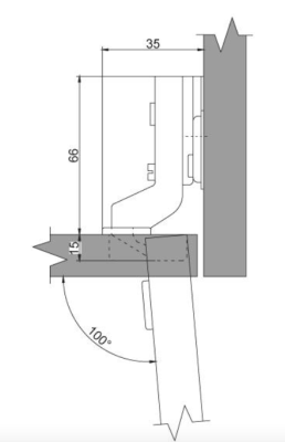 ZAWIAS MEBLOWY PUSZKOWY RS-15 H-2 Z EURO SAMODOMYK WPUSZCZANY